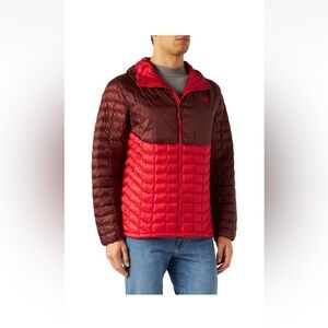 The North Face Men's Red and Brown Puffer Jacket
